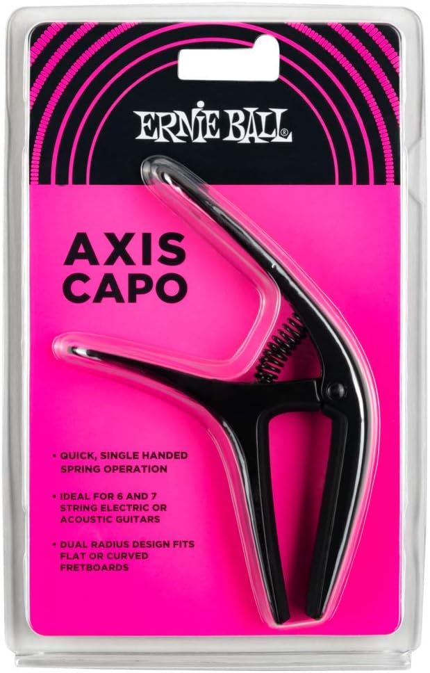 Ernie Ball, Axis Capo, Capocorda a doppio raggio, nero satinato / argento satinato.