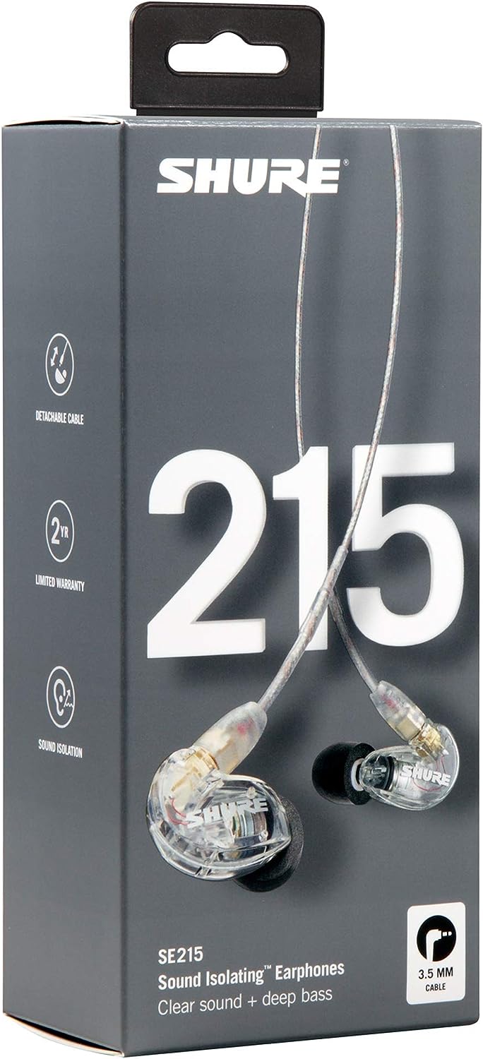 Shure SE215 Auricolare dinamico ad isolamento sonoro (37dB)