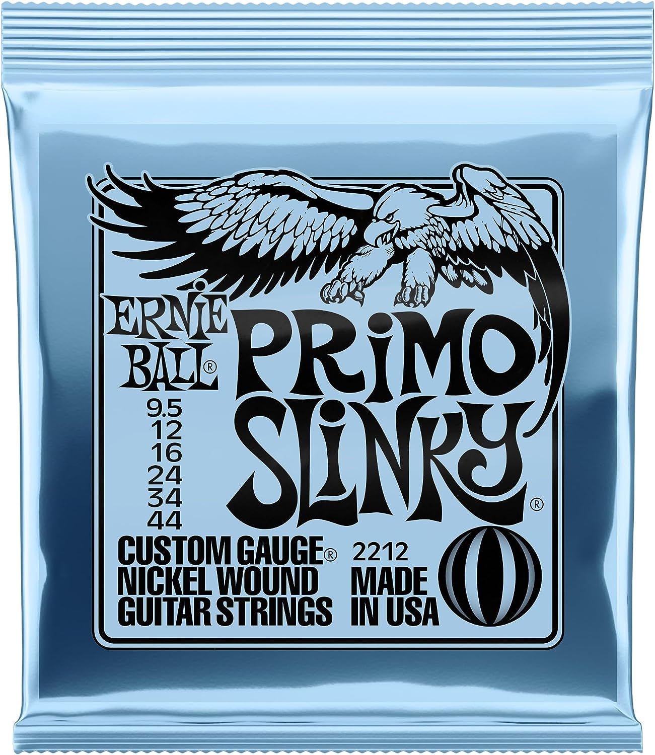 Ernie Ball, Primo Slinky, Corde per chitarra elettrica, diametro 9,5-44