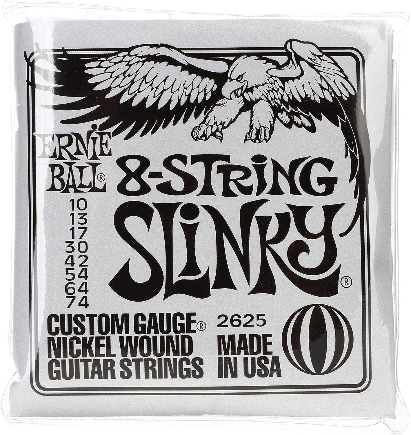 Ernie Ball 8-String Slinky 8-String Electric Guitar Strings, 10-74 Gauge