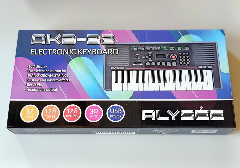 ALYSèE Akb-32 - Tastiera Scolastica 32 Tasti con alimentatore