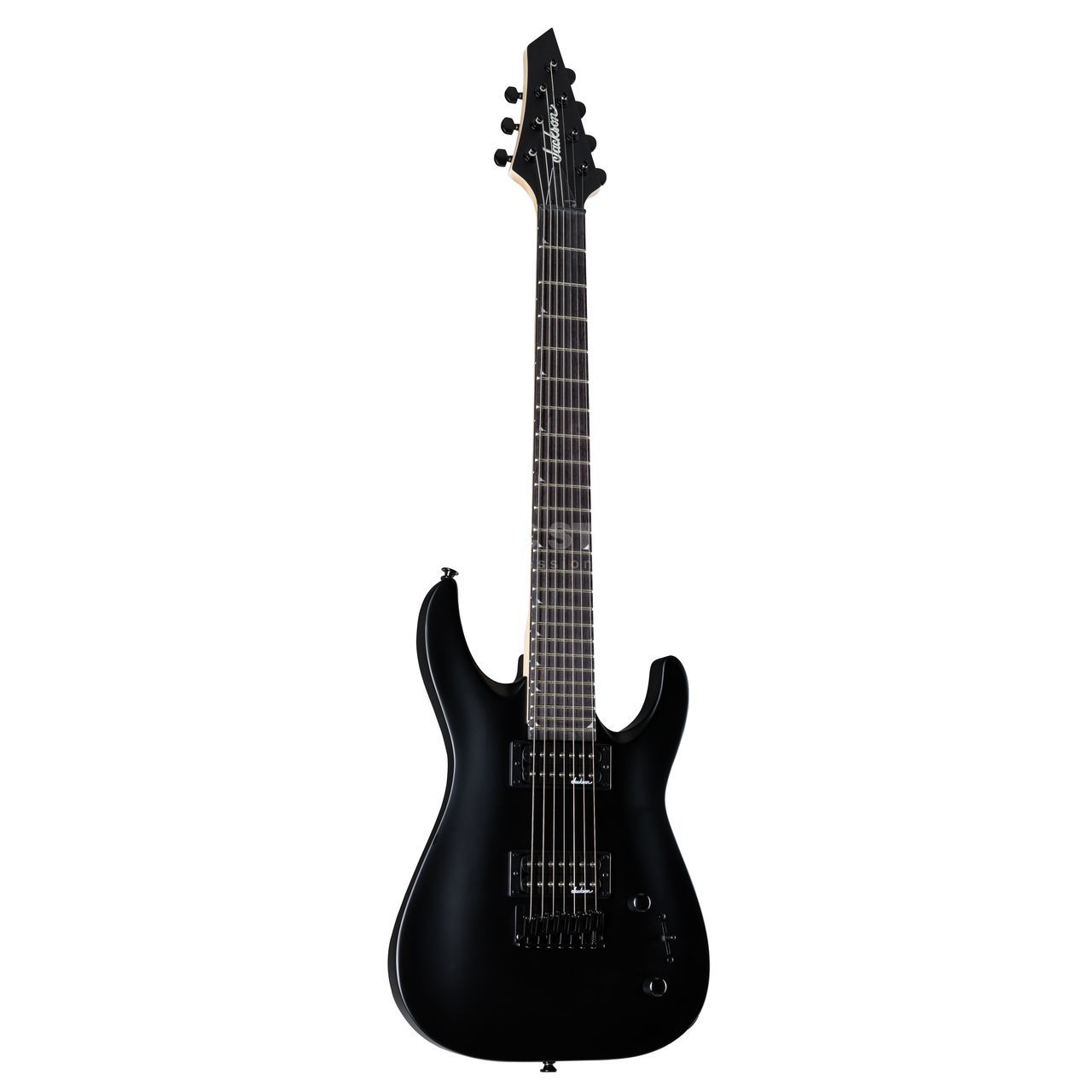 JACKSON JS22-7 Dinky DKA Arch Top AH HT Satin Black-7 corde