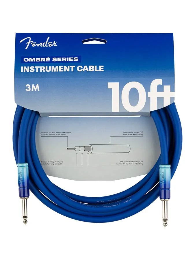 Fender 10' Ombré Instrument Cable Belair Blue