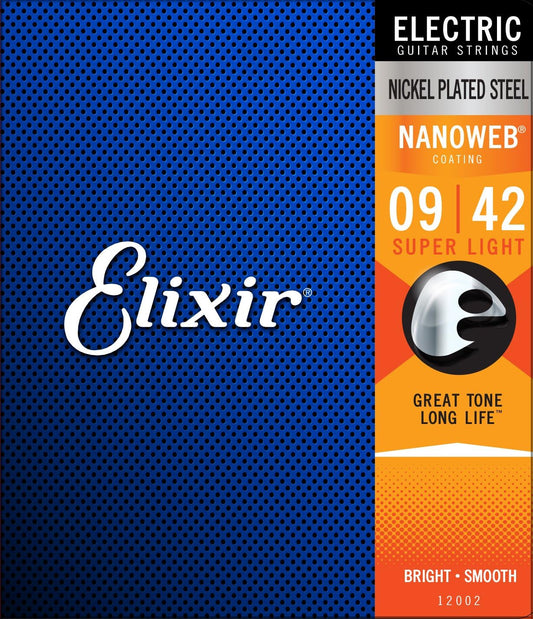 Corde per chitarra elettrica Elixir Diverse Misure: Super Light 009-042 / Custom Light 009-046 / Light 010-046 / Medium 011-049