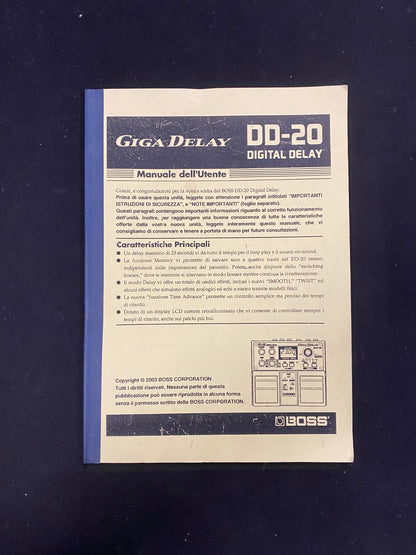 Boss DD-20 Giga Delay Twin Pedal Usato + Manuale istruzioni